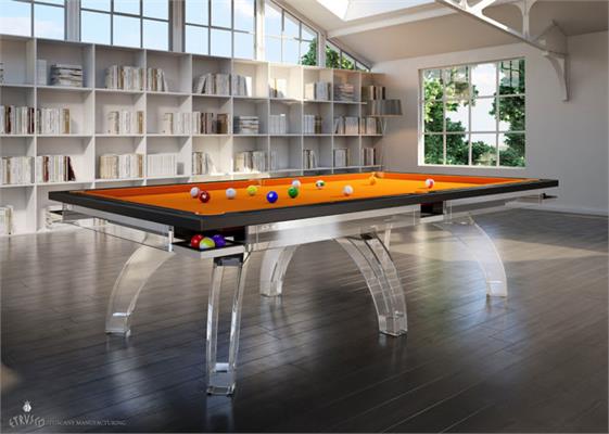 Etrusco P40 Pool Table: Demi Plexiglass - 7ft, 8ft, 9ft, 10ft, 12ft